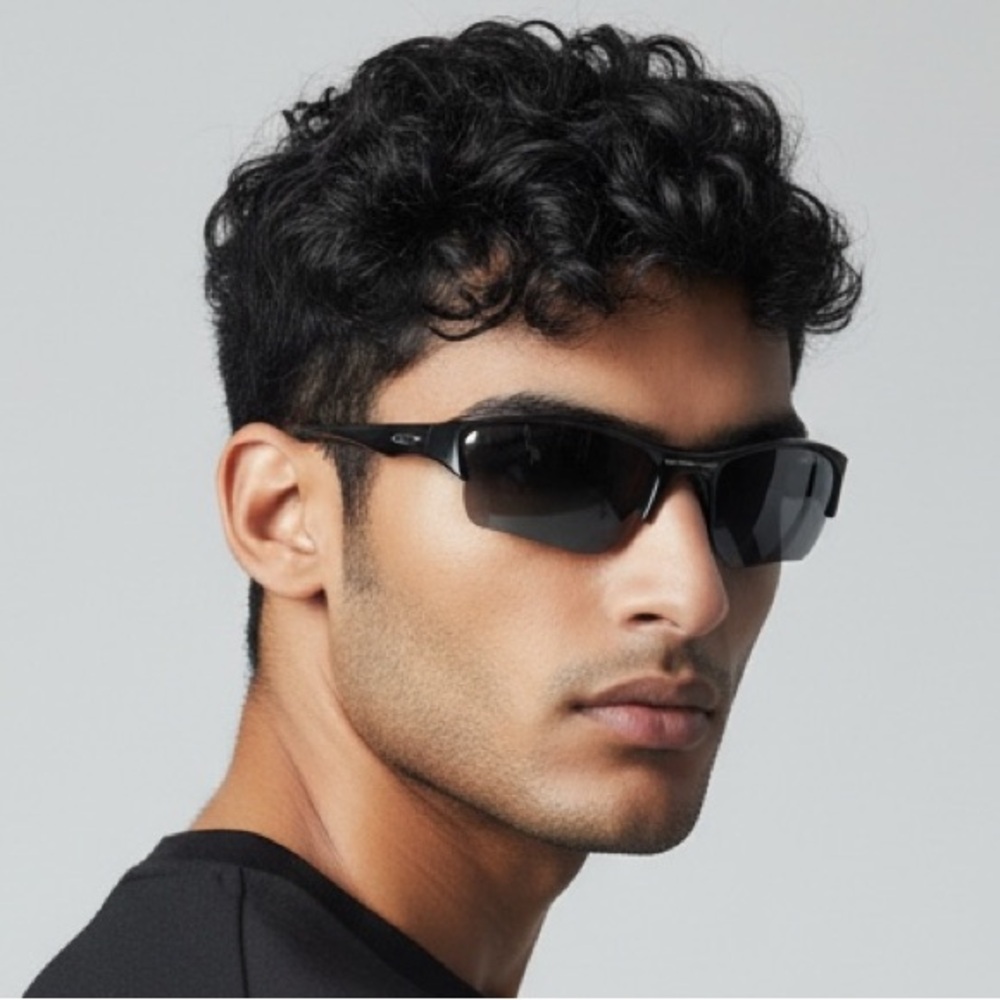 Oakley Polarized Flak 12-903 Polished Black Men's Sunglasses & Zip Case